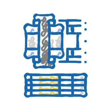 Tolerance analysis mechanical engineer icon doodle illustration Stock Illustration