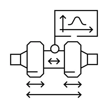 Tolerance analysis mechanical engineer line icon vector illustration Illustrazione stock