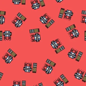 Tolerance analysis mechanical engineer vector seamless pattern Stock Illustration