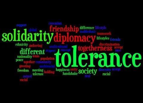 Tolerance word cloud concept Illustrazione stock