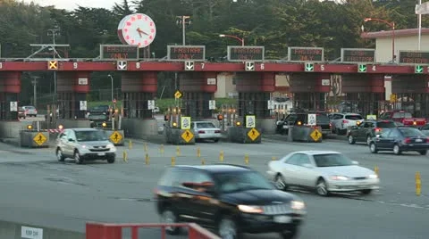 Toll booth 24p Stock Footage