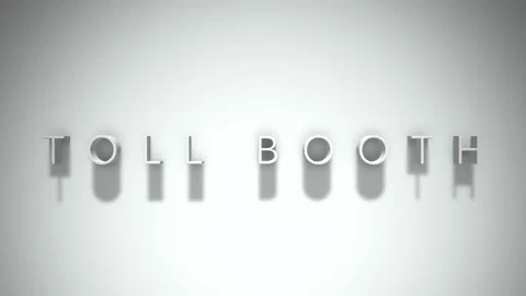 Toll booth 3D title animation with shadows on a white background Stock Footage 297516496