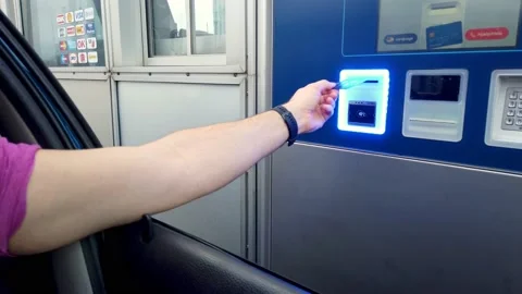 Toll booth payment by the Great Belt Bridge Video stock 141115853