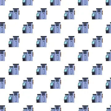 Toll booth payment machine seamless pattern vector design イラスト素材