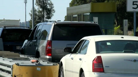 Toll Booth Traffic Stock Footage 696908