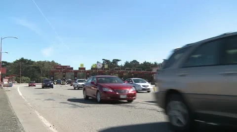 Toll booth wide Stock Footage 10845186