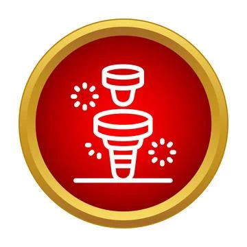 Toll collection point icon on red circle Stock Illustration