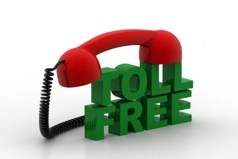 Toll free text with receiver Free Stock Illustration