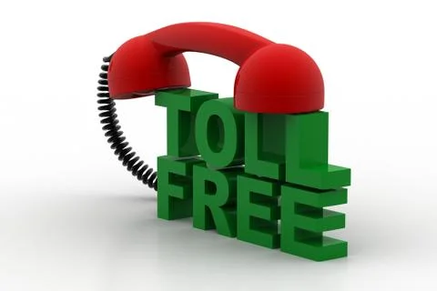 Toll free text with receiver Free Stock Illustration
