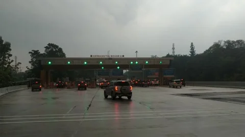 Toll gate in the afternoon Stock Footage 218411601