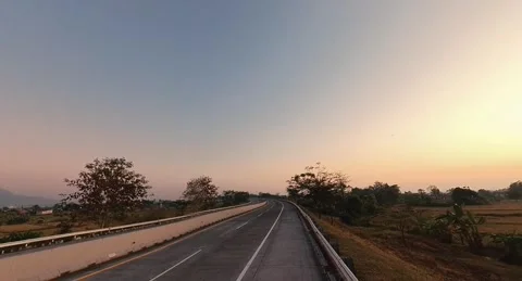 Toll Road and rice fields Stock Footage 282372288