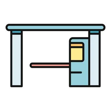 Toll road gate barrier for automatic payment Stock Illustration