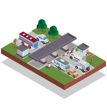 Toll road. Stock Illustration