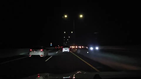 Toll road at night Stock Footage 316735313