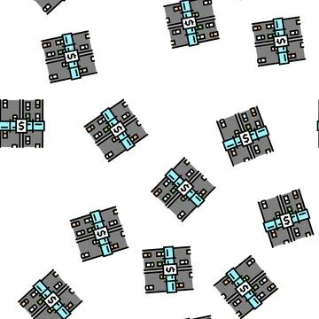 Toll road vector seamless pattern Stock Illustration
