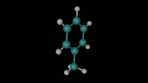 Toluene molecule with alpha channel Stock Footage 13918071