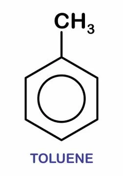 Toluene molecule illustration Stock Illustration