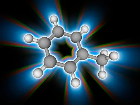 Toluene organic compound molecule Illustrazione stock