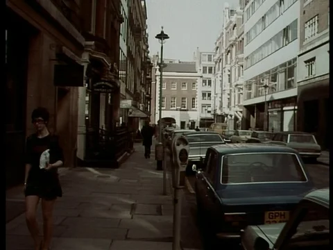Tom McGuinness and his first exhibition at John Whibley Gallery London, UK 1972 Stock Footage 132021348
