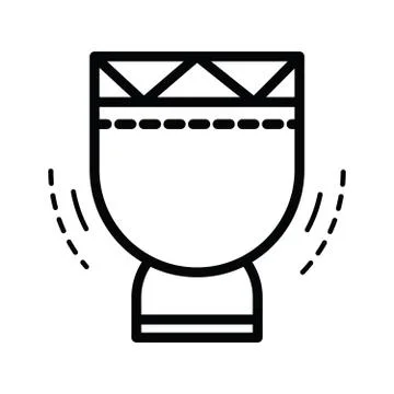 Tom-tom drum icon  line style Stock Illustration