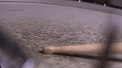 Tom-tom Drum, Playing in Slow Motion, Close Up Stock Footage 81830651