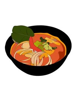 Tom yum bowl Stock Illustration