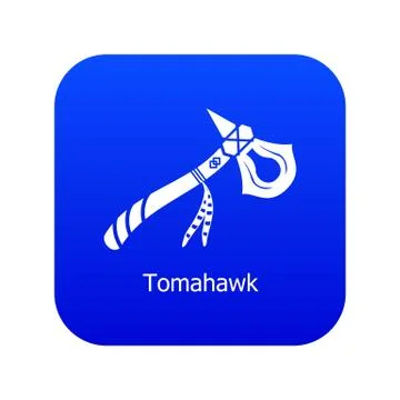 Tomahawk icon blue vector Stock-Illustration
