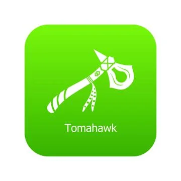 Tomahawk icon green vector Stock-Illustration