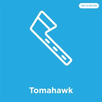 Tomahawk icon isolated on blue background Free Stock Illustration