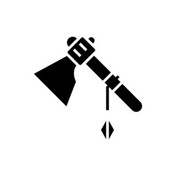 Tomahawk icon, vector illustration, black sign on isolated background Stock Illustration