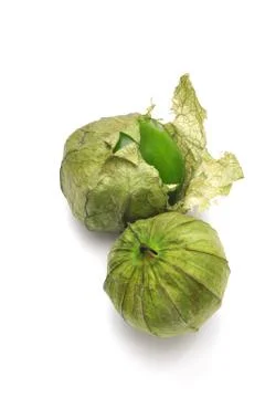 Tomatillo with husk Stock Photos