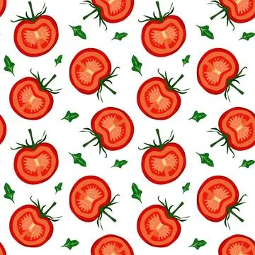 Tomato and arugula pattern Stock Illustration