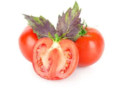 Tomato and basil Stock Photos