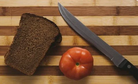 Tomato and Bread Stock Photos