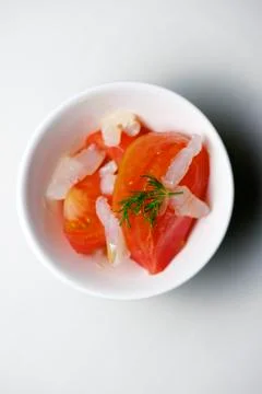 Tomato and cod Foto stock