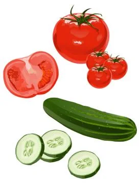 Tomato and cucumber Stock-Illustration