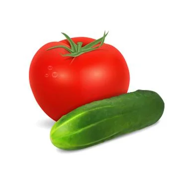 Tomato and cucumber Stock Illustration