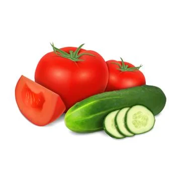 Tomato and cucumber Stock Illustration