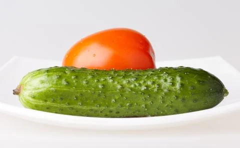 Tomato and cucumber Stock Photos