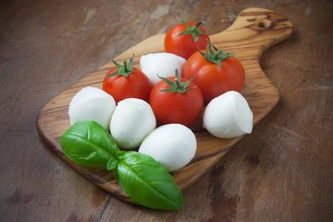 Tomato and Mozzarella Stock Photos