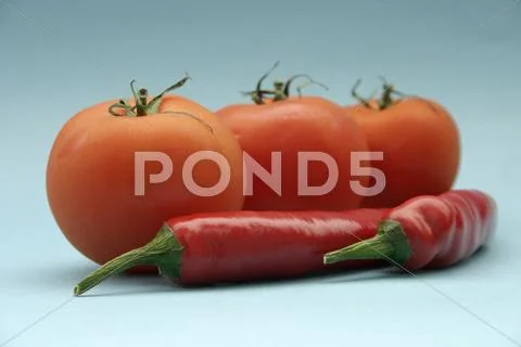 Tomato and paprika Stock Photos