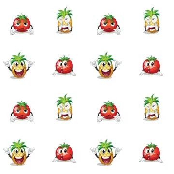 Tomato and  pineapple Illustrazione stock