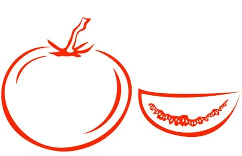 Tomato and segment Stock Illustration