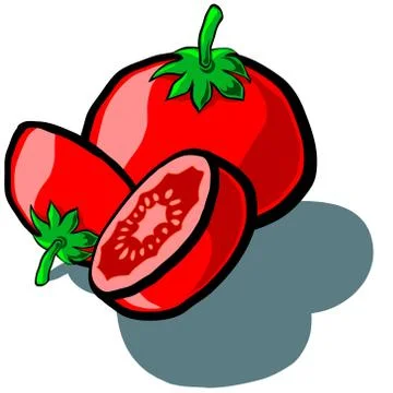 Tomato and Slice Illustrazione stock