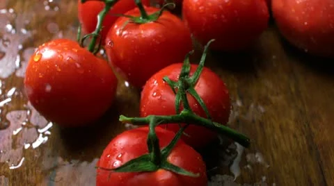Tomato and water splash, Slow Motion Stock Footage