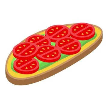 Tomato avocado bread icon isometric vector. Food toast Stockillustratie