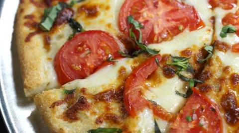 Tomato Basil Pizza Stock Footage 40272020