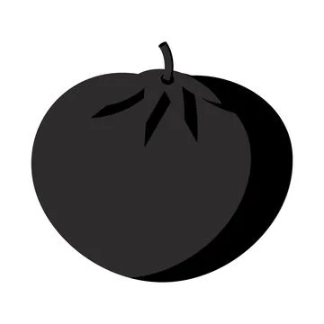 Tomato black in form of silhouette for web design Illustrazione stock