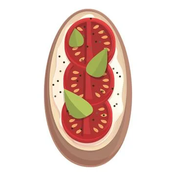 Tomato bruschetta icon cartoon vector. Recipe italian Stock Illustration