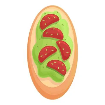 Tomato bruschetta icon cartoon vector. Toast food Stock Illustration